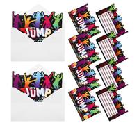 GARIOUANS 12 Sets Jump Theme Party Invitations with Envelopes, Black Birthday Invite Cards for Boys, Bounce and Skip Celebration Announcement Cards for Party Events