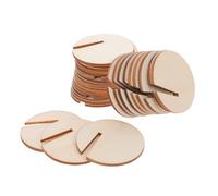 GARIOUANS 120pcs Wooden Drink Markers Round Wine Identifiers Secure Clip Tags for Weddings Parties Bars Restaurants DIY Blank Wood Charms