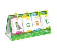 GARIOUANS 129pcs Educational Spelling Flash Cards Set with 1 Stand and 4 Rings, Montessori Word Building and Reading Learning Cards for Preschool Early Language Development and Parent