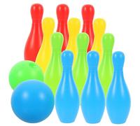GARIOUANS 12pcs Bowling Set with Colored Pins and Balls Interactive for Parent Play Rounded Edges Safe for Outdoor and Indoor Coordination Game Random Color