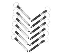 GARIOUANS 12pcs Capacitive Stylus Pen Key Rings Set, Touch Screen Ballpoint Pens Black and Silver Shells, Portable Mini Drawing and Writing Tool for Everyday Carry