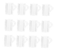 GARIOUANS 12pcs Mini Beer Mug with Handles for Doll House Miniature Landscape Adornments Creative Decorative Tiny Beer Cups for Realistic Mini House Scenes and Room Ornamentation
