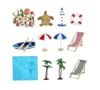 GARIOUANS 12pcs Mini Lifebuoy Beach Ornament Set for Doll House Decoration Lightweight Seaside Scene Accessories for Table Window Wardrobe Display