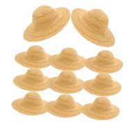 GARIOUANS 12pcs Mini Woven Paper Hats Small Top Hats for Crafts Miniature Doll Accessories Decorative Photo Props Skin-friendly Design