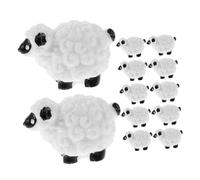 GARIOUANS 12Pcs Miniature Resin Sheep Figurines Cute Cartoon Farm Animal Decor for Mini Gardens Desk Office Tabletop Balcony Micro Landscape Accessories