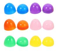 GARIOUANS 12pcs Multi-color Plastic Fillable Easter Eggs 6x4cm Mini Half-open Realistic Eggshell Models for Easter Basket Fillers and Party Treats