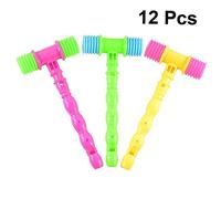 GARIOUANS 12pcs Plastic Hammer for Sound Making Knocking Mallets Educational Play Tools Safe Lightweight Hammer for Party Favors and Outdoor Fun Random Color