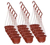 GARIOUANS 15 sets Outdoor Hanging Flower Pots with Hooks Plastic Planters for Garden and Balcony Decoration Sturdy Chlorophytum Plant Holders Indoor and Outdoor Use