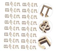 GARIOUANS 150pcs Music Note Wooden Pieces for Crafts Delicate Unfinished Wood Slices DIY Decorations Natural Wood Color Mixed Styles for Art Projects and Creative Handicrafts
