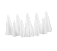 GARIOUANS 15pcs Foam Christmas Tree Cones DIY Craft Accessories for Handmade Ornaments Lightweight Smooth Surface for Painting Holiday Decoration and Floral Arrangements