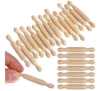 GARIOUANS 15Pcs Mini Wooden Rolling Pin Set for Dollhouse Kitchen Decor, Miniature Craft Rolling Sticks for Boy Girl Play Baking and Doll Accessories
