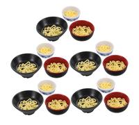 GARIOUANS 15pcs Realistic Simulation Noodle Bowl Set Miniature Japanese Ramen Food for Dollhouse Decoration Pretend Play Kitchen Accessories for Creative Enhance Imagination and Dexterity