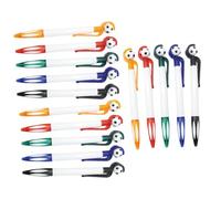 GARIOUANS 15pcs Soccer Ballpoint Pens Set with Red Blue Black Green Orange Ink, Retractable Writing Pens for Students School Supplies, Creative Football Favors for Classroom Use
