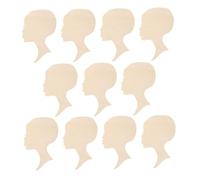 GARIOUANS 15pcs Wooden African Female Face Cutouts DIY Craft Supplies Unfinished Wood Slices for Painting and Home Decoration Creative Woodcraft Blanks