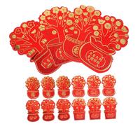 GARIOUANS 16pcs Chinese Lunar Year Red Envelopes Paper Material Creative Design Sturdy Lucky Money Holder Bags for Year Wedding Birthday Shower Celebration