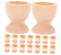 GARIOUANS 16pcs DIY Easter Egg Painting Stand Wooden Holder Smooth Surface Craft Decor for Festive Home Gatherings Creative Egg Cup for Coloring and Display