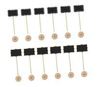 GARIOUANS 16Pcs Mini Blackboard Signs with Stand Birch Chalkboard Decor for Desktop Message Writing Small Tabletop Memo Boards for Home Office Party Wedding Decorations Black