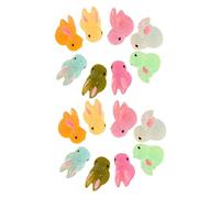 GARIOUANS 16pcs Miniature Bunny Figurines Resin Rabbit Statues Night Glow Micro Landscape Decor for Garden Desk Car Easter Ornament