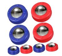 GARIOUANS 16Pcs Tabletop Shuffleboard Rolling Beads Sliding Pucks for Board Game Fun Includes Blue Red Curling Rollers for Family and Party Indoor Play