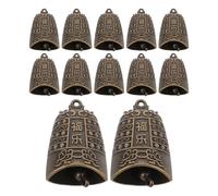 GARIOUANS 16pcs Vintage Brass Chinese Bell Charm Decorative Hanging Mini Wind Chimes for DIY Craft Jewelry Making Home Wedding Festival Door Decoration