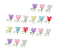 GARIOUANS 18PCS Colorful Lily Flower Beads with Floral Leaves Pendants and Vibrant Charms for DIY Bracelets Necklaces Earrings and Keychain Crafting Accessories