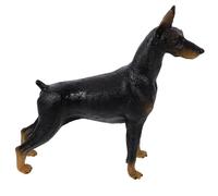GARIOUANS 1pc Lifelike Black Doberman Model Statue Realistic Simulation Dog Figurine for Home Office Car Decoration Detailed Pet Ornament