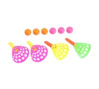 GARIOUANS 2 Pairs Chuck Ball Toss Set with Threaded Grip Handles for Teens Fine Motor Skill Development for Indoor Outdoor Play and Active Hand Eye Coordination Game Random Color
