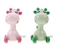 GARIOUANS 2 Pcs Clockwork Giraffe Educational Wind Up Mechanical Playthings Cartoon Animal Figures for Boys and Interactive Learning Fun Random Color