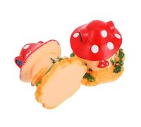 GARIOUANS 2 Pcs Red Mushroom House Micro Landscape Decoration Reptile Box Ornament Cute Simulated Cottagecore Decor for Pet Crawlers Safe Accessories