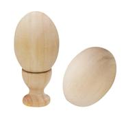 GARIOUANS 2 Sets DIY Wooden Eggs with Egg Holders for Unfinished Natural Craft for Painting Early Educational Hand-Painted Creativity and Imagination Development
