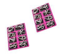 GARIOUANS 2 Sets Stainless Steel Wire Puzzle Brain Teaser Iq Disentanglement for Teens Adults Heavy Duty Links Challenge for Concentration and Logic Skill Development Portable Educational