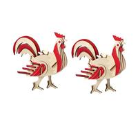 GARIOUANS 2 Sets Wooden Rooster Puzzle Educational DIY Jigsaw Plaything for Cognitive Development Craft and Logic Challenge