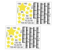 GARIOUANS 2 Sheets Kids Height Chart Wall Sticker Star Design for Children's Rooms, PVC Material, No Peculiar Smell, Fine Picture Quality, for Decorating Baby's Rooms and Nurseries