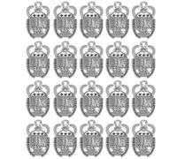 GARIOUANS 20 Pcs Ancient Egypt Sacred Beetle Charms Silver Pendant DIY Jewelry Making Kit for Necklace Bracelet Connector Beads Lucky Craft Accessories
