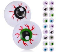 GARIOUANS 20 Pcs Halloween Bouncy Eyeballs Fake Eye Balls Party Favors Decorations Mixed Colors Plastic Halloween Prop for Trick Treat and Photo Shoots