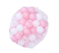 GARIOUANS 200PCS Plastic Balls for PE Ocean Pit Balls in White Pink Transparent Mixed Colors Mesh Bag Packed Enhances Hand Eye Coordination and Group Play Skills