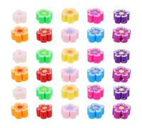 GARIOUANS 200pcs Plum Blossom Polymer Clay Beads Kit Handmade Floral Charms for Jewelry Making DIY Bracelets Necklaces Earrings Accessories