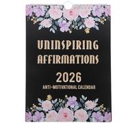 GARIOUANS 2026 Motivational Standing Flip Calendar with Inspirational Quotes, Monthly Affirmations Desktop Planner for Office and Home, White and Blue Floral Design