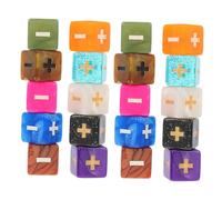 GARIOUANS 20pcs Acrylic Math Dice Set for Children Educational Toy, Multi-use Arithmetic Learning Aid for Kids, for Board Games and Play, Mathematics Dice with Signs for Classroom Use Random Color