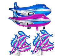 GARIOUANS 20pcs Airplane Foil Balloons Blue for Birthday Party Decorations Easy to Inflate Fun Aeroplane Theme Decor for Celebrations