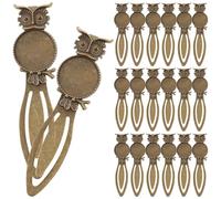 GARIOUANS 20pcs Antique Copper Owl Shape Bookmarks Creative Page Markers for Students Vintage Style Book Accessories