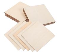 GARIOUANS 20pcs DIY Wood Cutouts Square Unfinished Wood Blocks for Graffiti Craft Projects Rustic Wooden Squares for Creative Handicrafts and Home Decoration