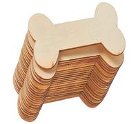 GARIOUANS 20pcs Dog Bone Wood Cutouts DIY Hand-Painted Tags Wooden Chips for Crafting Home Decor Anniversary Thanksgiving Decorations