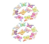 GARIOUANS 20Pcs Gradient Color Resin Butterfly Charms DIY Adornments for Phone Case Decoration, Mixed Colors Creative Craft Accessories for Jewelry Making and Photography Props