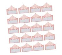 GARIOUANS 20Pcs Lace Party Seating Cards with Hollow Design Lightweight Paper Name Place Cards for Weddings Banquets Birthday Parties Write Pink Table