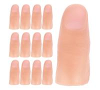 GARIOUANS 20Pcs Large Soft Simulated Thumb Finger Sleeves with Nail Multipurpose Trick Props for Illusion Shows and Halloween
