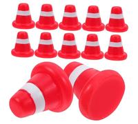 GARIOUANS 20pcs Mini Traffic Signs and Safety Cones Detailed Mini Road Cones for Micro Landscapes Educational DIY Road Sign Models for Dollhouse Decor and Office Desk Accessories