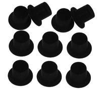 GARIOUANS 20pcs Miniature Top Hats for Dolls DIY Craft Accessories Black Flocking Resin Small Christmas and Halloween Decoration