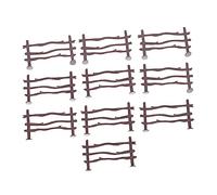 GARIOUANS 20pcs PVC Farm Fence Model for DIY Educational Rustic Brown Plastic Animal Enclosure Accessories Role Playing and Micro Landscape Decoration