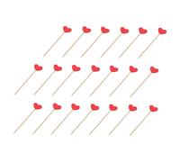GARIOUANS 20Pcs Red Heart-shaped Decorative Fruit Picks Cake Pick Decors Cupcake Toppers for Valentine's Day Love Theme Party Festival Events Safe and Easy to Use